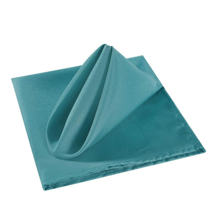 Cloth Napkins 17x17 inch Washable Polyester Dinner Napkins Soft Table Napkins for Wedding Party Dining Banquet(Teal,12PCS)