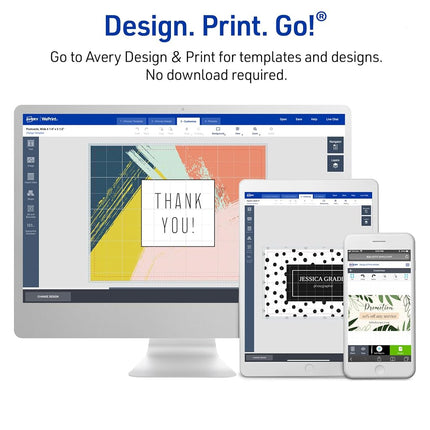 Avery Printable Rectangle Mini Business Cards, Sure Feed Technology, 1" x 3", Glossy White Cardstock, Print-To-The-Edge, Laser/Inkjet Printable, 800 Total