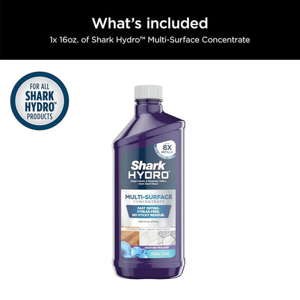 Concentré multi-surfaces Shark Hydro avec technologie neutralisante d'odeurs, formulé pour une utilisation dans tous les nettoyeurs humides et secs Hydro, à utiliser sur le bois dur scellé, le carrelage, le stratifié et la pierre, 473 ml, WWCM16