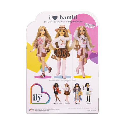 Disney ily 4EVER Fashion Dolls Bambi 30cm/11.5" Tall with 13 Points of Articulation, Two Complete Mix-and-Match Outfits and Glittery Mickey Ring for You For Girls Aged 6+
