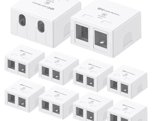 Cable Matters 10-Pack, 2-Port Keystone Jack Surfac