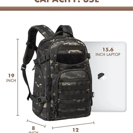 TRAILKICKER Tactical Laptop Backpack Military Backpack for Men Black Tactical Bag Backpack, Tac0006camo, Modern