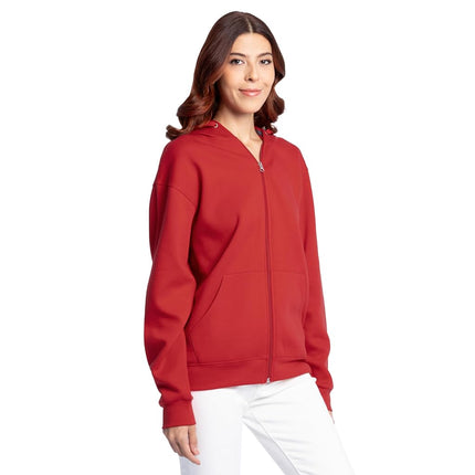Fruit of the Loom Unisex's Eversoft Fleece Hoodies, Pullover, Moisture Wicking & Breathable, Sizes S-4x Shirt, Red Full Zip, Large