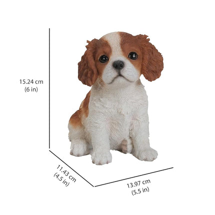 Hi-Line Gift Ltd Sitting King Charles Puppy Statue