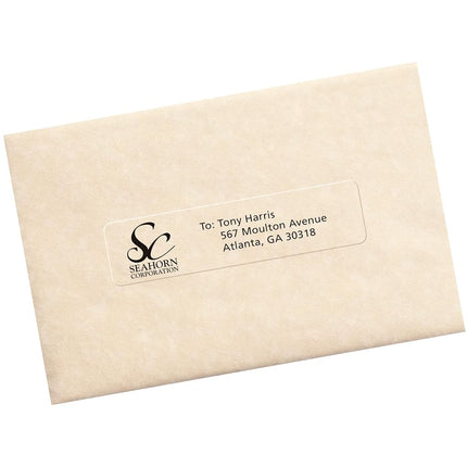 Etiquetas para direcciones AVERY transparentes mate, tecnología Sure Feed, láser, 2.54 cm x 10.16 cm, 1,000 etiquetas (5661)