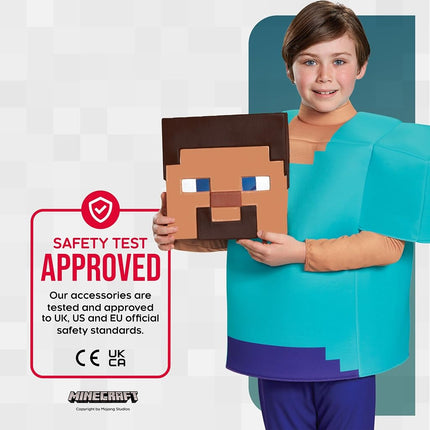 Minecraft Steve Costume for Boys, Halloween Costumes For Boys Size L