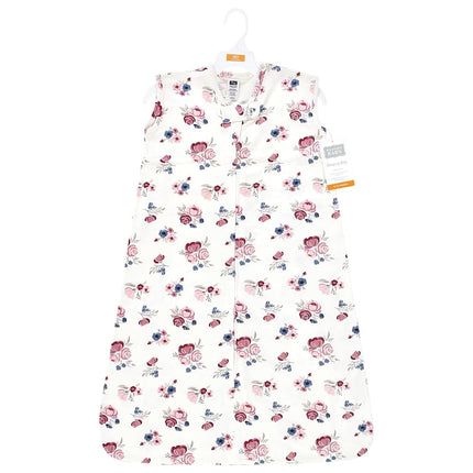 Gigoteuse unisexe en coton sans manches Hudson Baby, sac de couchage, couverture, motif floral rose poudré, 0-6 mois