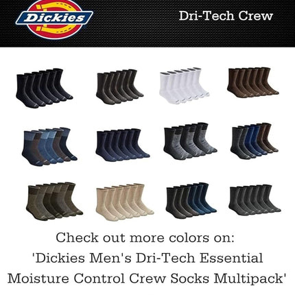 Dickies Women's Dri-tech Fashion Moisture Control Crew Socks, Available in S-XL (5, 6, 12 Pairs), Oatmeal Assorted (6 Pairs), M