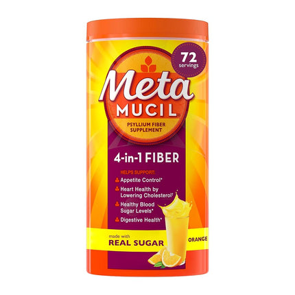 Metamucil Smooth Texture Orange Flavor Powder - 72 Doses