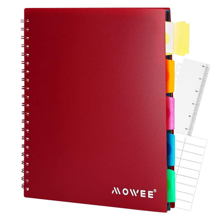 MOWEE Spiral Notebook - 5 Subject Notebook, Colleg
