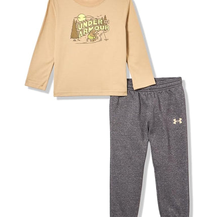 Conjunto corto de pantalón o short cohesivo para niños Outdoor de Under Armour y top, Field Khaki Bear Fishing Set, 2 años