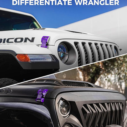 Purple U.S. Flag Aluminum Hood Latches Compatible with 2007+ Jeep JK JL JT