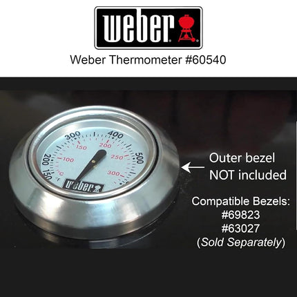 Weber 60540 Charcoal, Spirit, Q Grill Replacement Thermometer, 1-13/16" Diameter