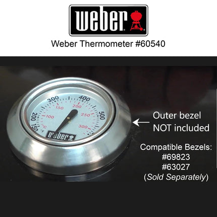 Weber 60540 Charcoal, Spirit, Q Grill Replacement Thermometer, 1-13/16" Diameter