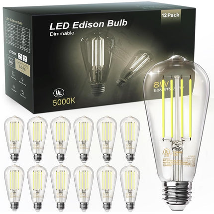 TJOY - Edison Bulbs e26 Bulb Equivalent to 5000K 6