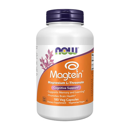 NOW Supplements Magtein, L-Treonato de Magnesio, Apoyo Cognitivo*, 180 Cápsulas Vegetales