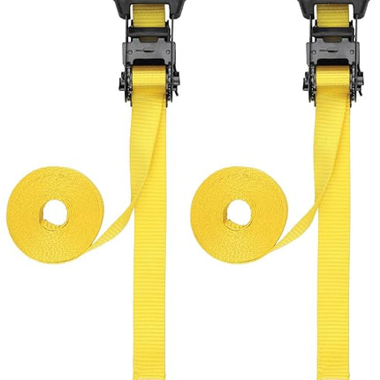STANLEY S1020 1.25" x 16' Pre-Threaded Ratchet Straps - 1,000 LBS Safe Working Load / 3,000 LBS Break Strength, 2 Pack