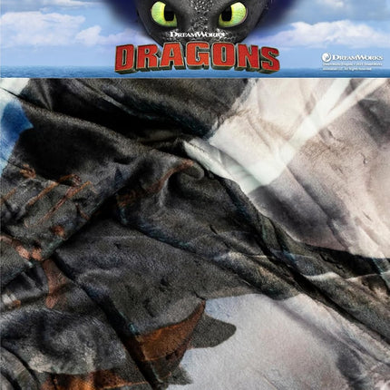Franco How to Train Your Dragon Toothless Kids Bedding Super Soft Plush Cozy Throw, 46 in x 60 in, (Officially Licensed Product)