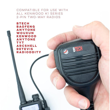 BaoFeng QHM22 Platinum Series IP54 Rainproof Shoulder Speaker Mic for BaoFeng, AnyTone, Kenwood Radios