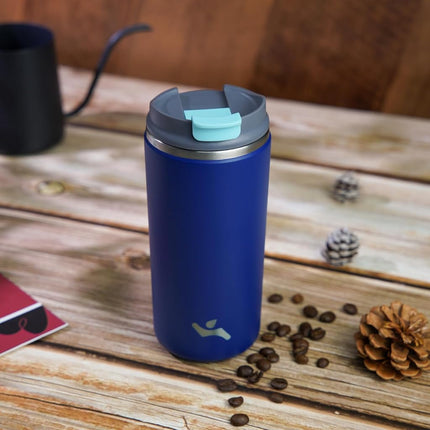 Konokyo Tumbler with Lid, 16 oz Travel Coffee Mug Double Wall Vacuum Stainless Steel Thermal Metal Cup Insulated Water Bottle,Sapphire