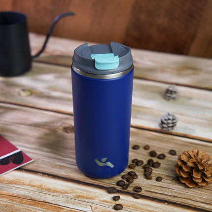 Konokyo Tumbler with Lid, 16 oz Travel Coffee Mug Double Wall Vacuum Stainless Steel Thermal Metal Cup Insulated Water Bottle,Sapphire