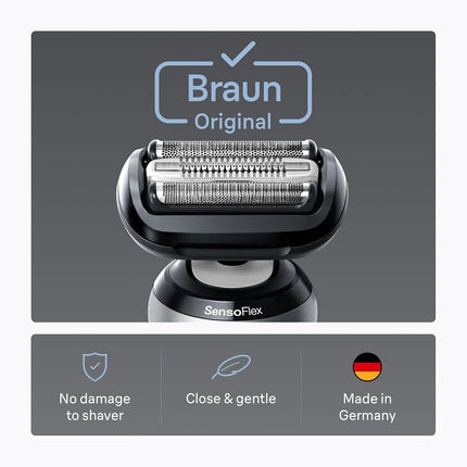 Braun Series 6 6040cs Electric Shaver with Charging Stand, Precision Trimmer, Wet & Dry, Rechargeable, Cordless Foil Shaver, Blue