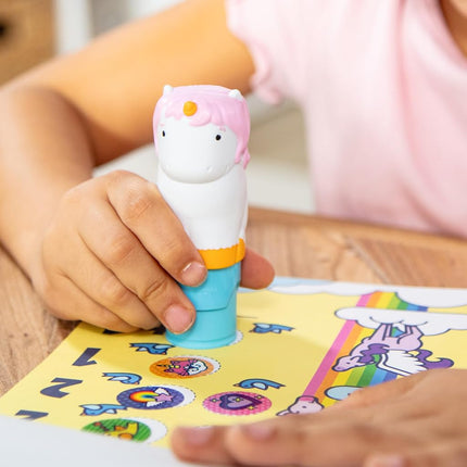 Melissa & Doug Sticker Wow Stamper & Activity Pad - Unicorn | Book for Children, Travel Toys for Kids | Age 3+ - FSC Certified