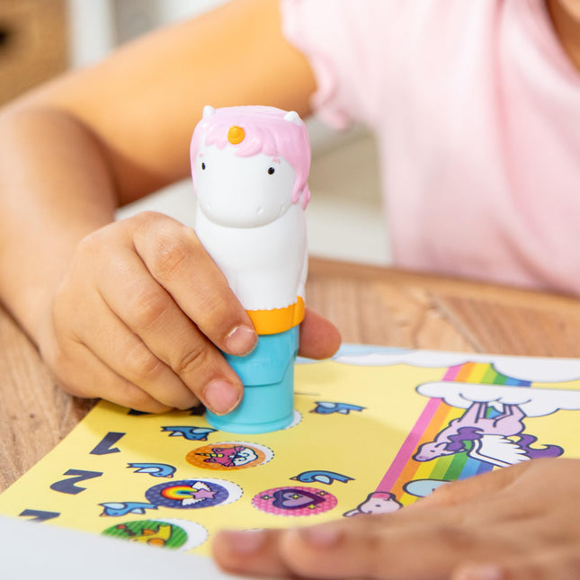 Melissa & Doug Sticker Wow Stamper & Activity Pad - Unicorn | Book for Children, Travel Toys for Kids | Age 3+ - FSC Certified
