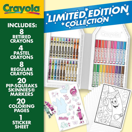 Set de colorear Crayola con estuche de arte malva de edición limitada, lápices de colores de edición limitada, más de 50 piezas, regalos para niños