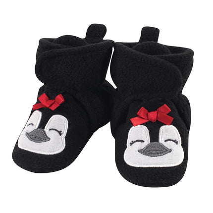Hudson Baby Unisex-Baby Cozy Fleece Booties, Girl Penguin, 0-6 Months