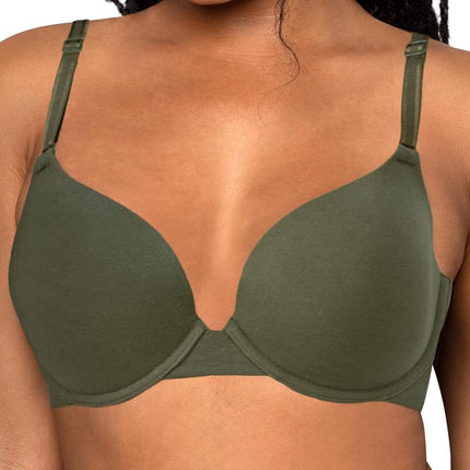 Fruit of the Loom Women's T-Shirt Bra, Opaque, Desert Dusk/Grey Heather/Olive, 34C (Pack of 3)