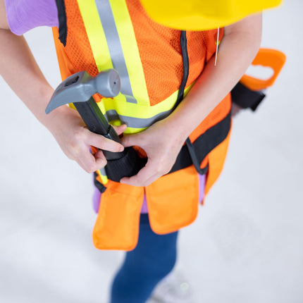 Melissa & Doug Disfraz de trabajador de la construcción, juguetes para juegos de rol, disfraz para niños y niñas, disfraces de constructor, ropa para disfrazarse para niños o niñas, regalos de juego de imitación para edades de 3 a 6 años