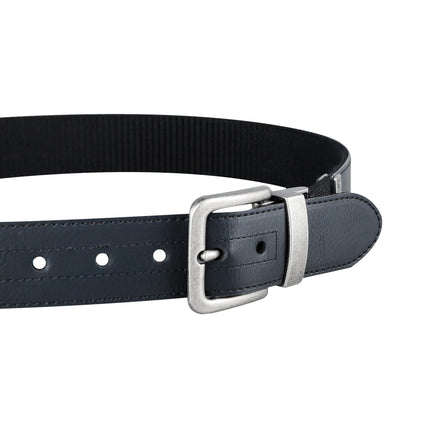 Dickies Men's Two-in-One Reversible Casual Belt, Black/Black, Small (30-32)