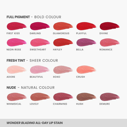 Wonderskin Wonder Blading All Day Lip Stain Peel Off Masque - Long Lasting, Waterproof & Transfer Proof Lip Tint, Matte Finish Peel Off Makeup (Adore Masque)