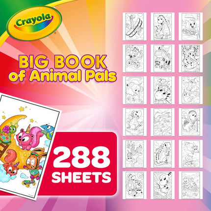 Libro para colorear Crayola, Gran libro de amigos animales, 288 páginas para colorear, Regalo para niños de 3, 4, 5 y 6 años