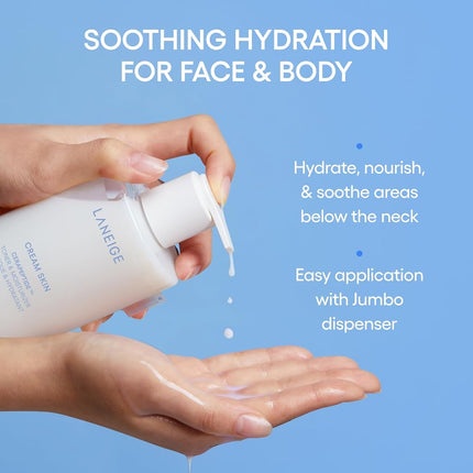 LANEIGE Cream Skin Cerapeptide™ Toner & Moisturizer: Lightweight Refillable Korean Milky Toner with Ceramide & Peptide for Hydration, Firming, & Barrier Support 320ml