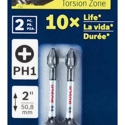 Bosch ITPH12B Impact Tough 2 in. Phillips #1 Power Bits