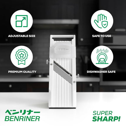 Benriner Professional Series Vegetable Slicer, 64mm, White, 64W