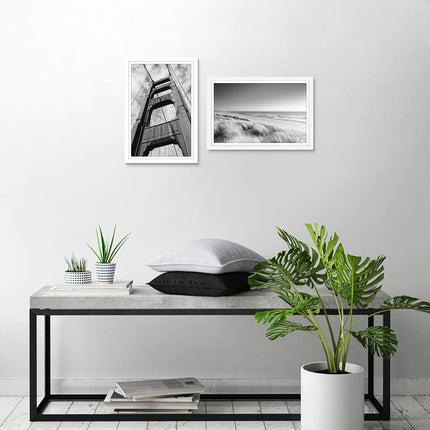 Americanflat 12x18 Poster Frame with Polished Plexiglass - Set of 2 - Use as 11x17 Frame with Mat or 12x18 Frame Without Mat - Galleria Collection - Photo Frames for Wall Display - White