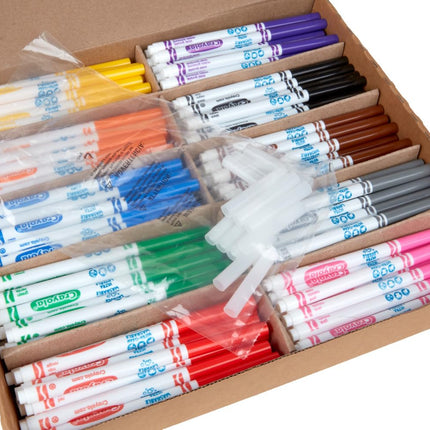 Crayola BIN588211 Marcadores lavables ultralimpios Classpack, línea fina, 10 colores, paquete de 200