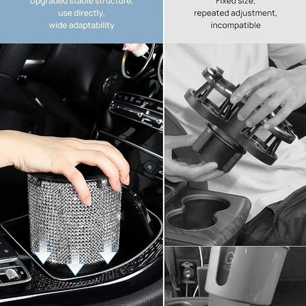 JOYTUTUS Upgraded Car Cup Holder Expander with Offset Base, Fit for YETI, Hydro Flask, Large Cup Holder Expander for Car Hold 18-40 oz Bottles and Mugs, Other Bottles in 3.4"-3.8"(Bling)