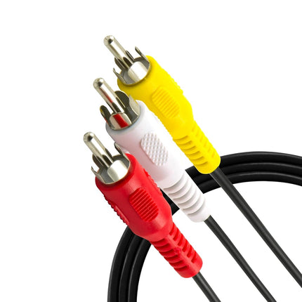 GE Composite Audio/Video Cable, 6 ft. RCA Style Plugs 3-Male to 3-Male, Low Loss, for TV, VCR, DVD, Satellite, and Home Theater Receivers, 23216