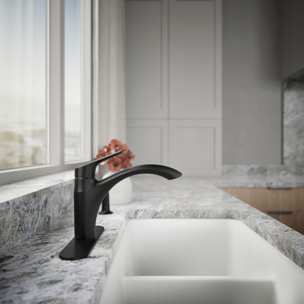 Kohler 30471-BL Rival Single Handle Swing Spout Kitchen Faucet Spray, Pull-Out Side Sprayer, Matte Black
