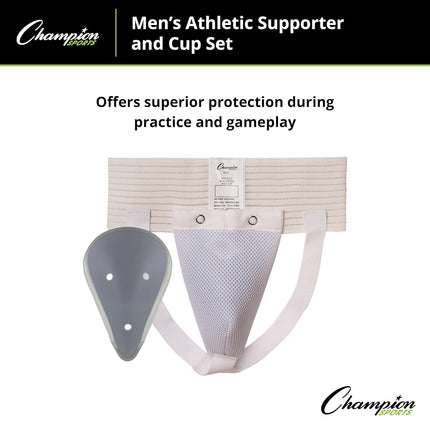 Protector atlético y copa Champion Sports 10CSXL para hombre, blanco, talla extragrande