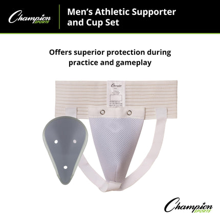 Champion Sports 10CSMD Men's Cup and Athletic Supporter, White, Medium