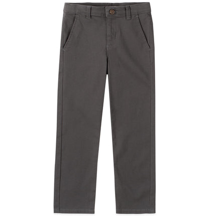 Izod Boys' School Uniform Flat Front Twill Pants, 