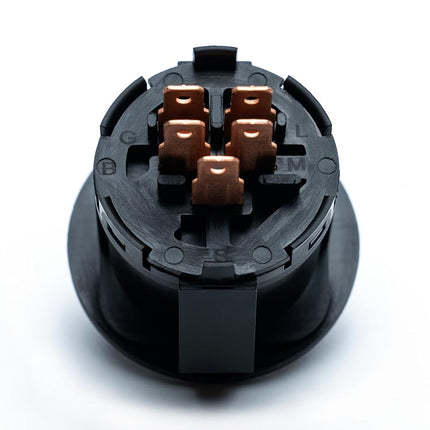 Interruptor de encendido de arranque HD SIN faros, 3 posiciones, reemplaza a John Deere AM132808 AM122881 LT133 LT155 LT166 LT190 LTR155 LTR166 G100 SST15 SST16 SST18 con 1 paraguas, 1 llave de acero y mosquetón