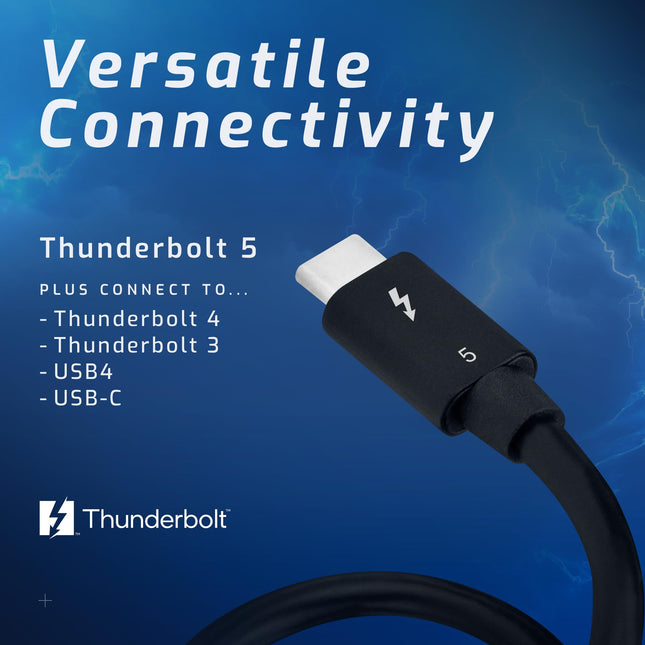Câble USB-C OWC [certifié Intel 80 Gbit/s Thunderbolt 5 avec vidéo 8K et charge 240 W – Vitesse de données bidirectionnelle de 80 Gbit/s, jusqu'à 120 Gbit/s pour une bande passante d'affichage supérieure – Garantie de 3 ans (0,3 m)