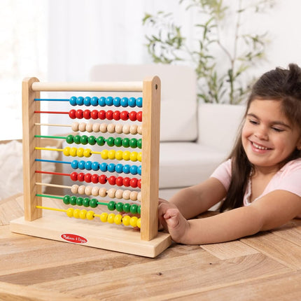Melissa & Doug Abacus - Classic Wooden Educational Counting Toy With 100 Beads Abacus Toy for Kids Maths for Ages 3+