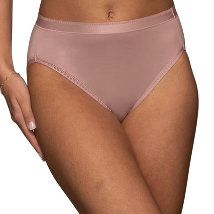 Vanity Fair Women's Comfort Where It Counts No Ride Up Panties, Hi Cut - 3 Pack - Black/Blush/Black, 7